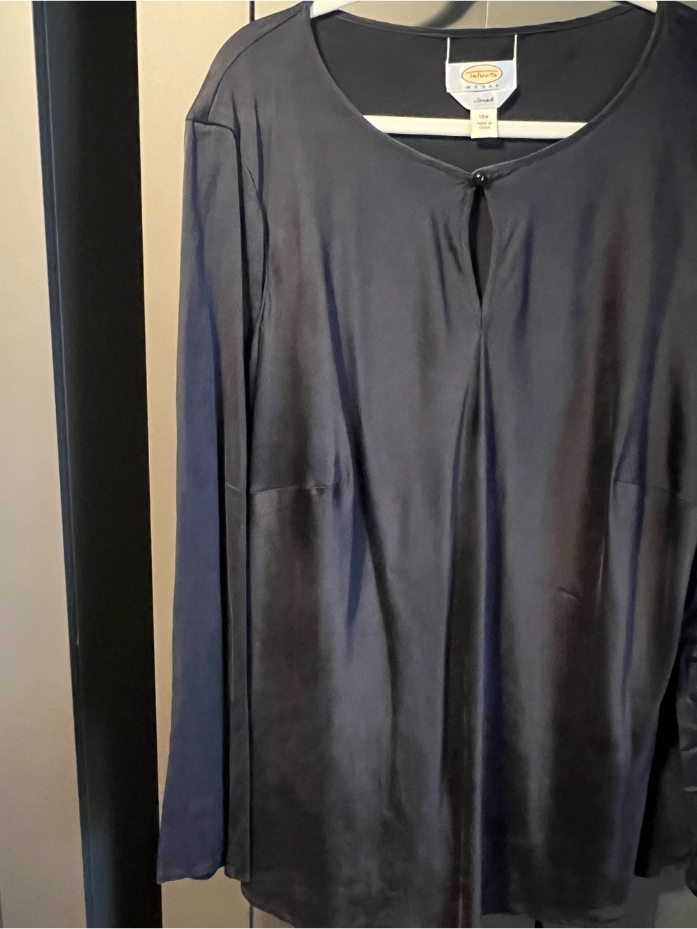 Talbots Black Long-Sleeve SilkBlouse